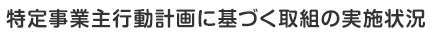 特定事業主行動計画に基づく取組の実施状況